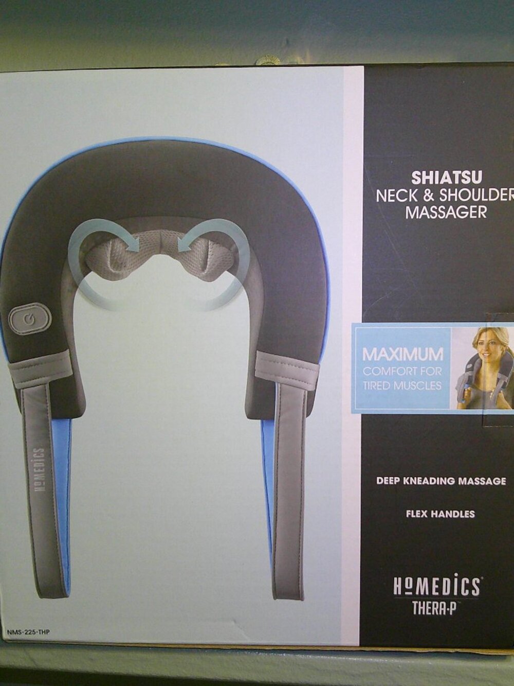 Homedics Shiatsu Neck & Shoulder Massager Deep Kneading Flex Handles NMS-225-THP